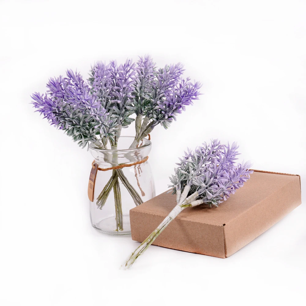 6pcs/lot mini lavender flowers artificial flowers handmade Christmas wedding home decoration DIY scrapbook gift box