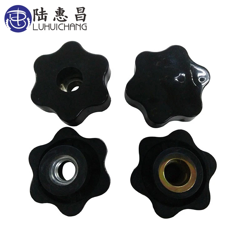 M4 M5 M6 M8 M10 M12 Plum PP Hand Tighten Nuts Handle Thread Star Mechanical Black Thumb Nuts Clamping Knob Manual Nuts