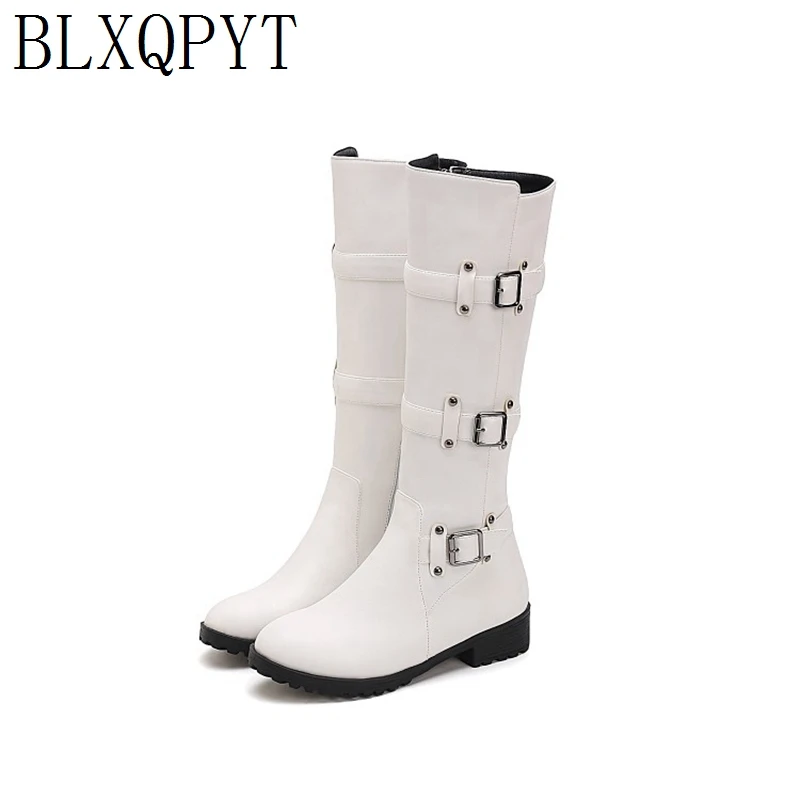 BLXQPYT New Big Size 33-50 Autumn Winter Knee Boots Women Zip Thigh High Woman Shoes Long Bota Feminina Zapatos De Mujer H8-1F