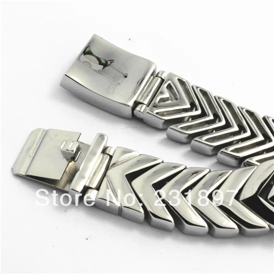 Hot Amazing Arrow Design Shiny Tone Mens Bracelet Polishing Solid 316L Stainless Steel Bangle Biker Jewelery