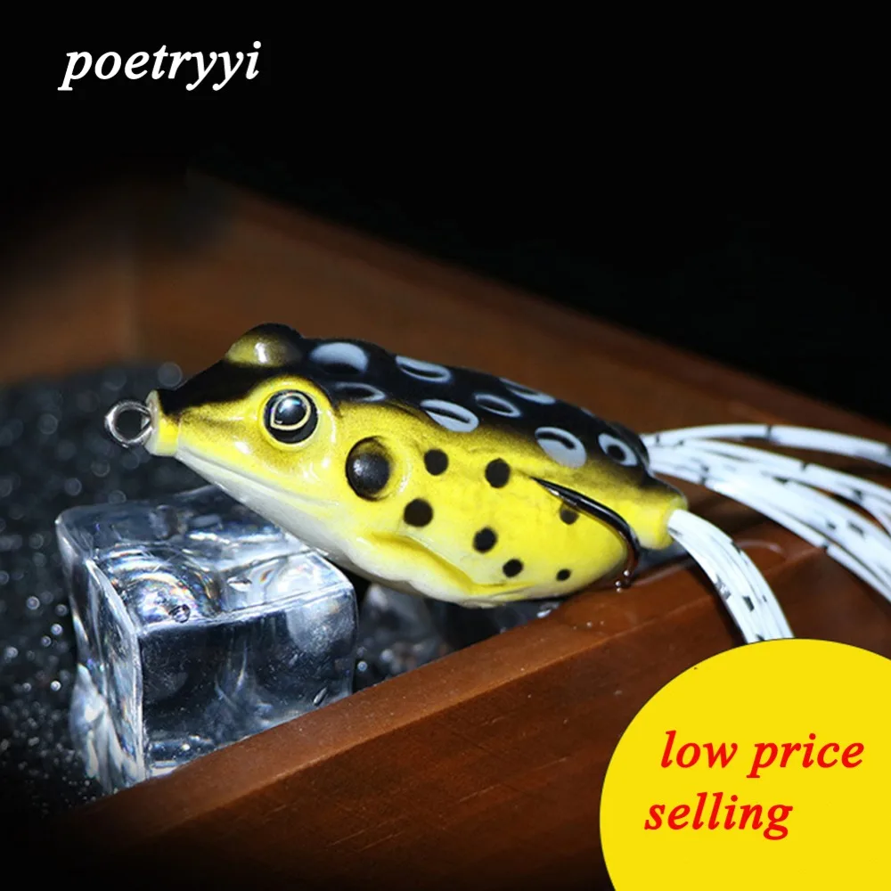 

POETRYYI Wholesale bionic frog high carbon steel double hook 15g13g8g6g5g fishing wobblers frog road lure soft bait30