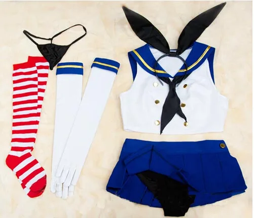 

Kantai Anime Sailor suit Shimakaze Cosplay Costume Whole Set