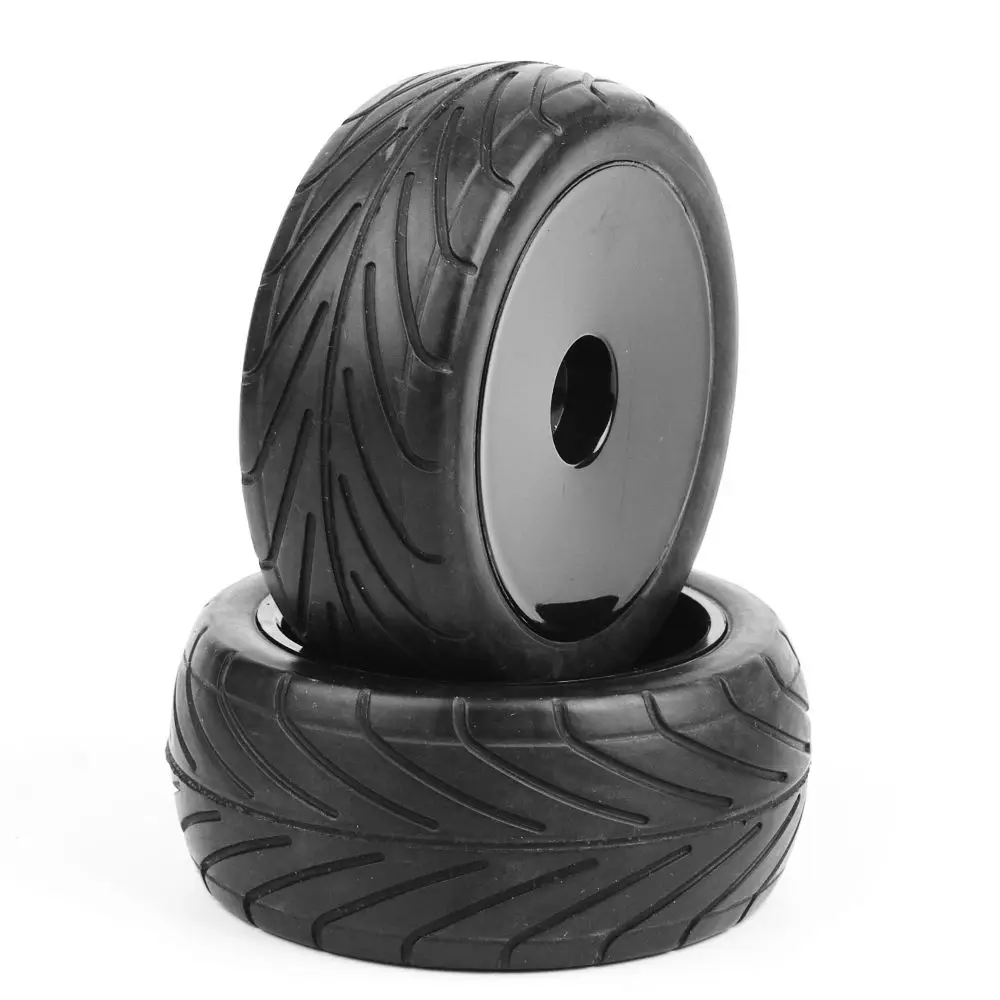 25026+27007 1:10 Scale Ruber Tires and Wheel Rims with 6mm Offset fit RC On-Road Buggy Car Model Toys Accessories