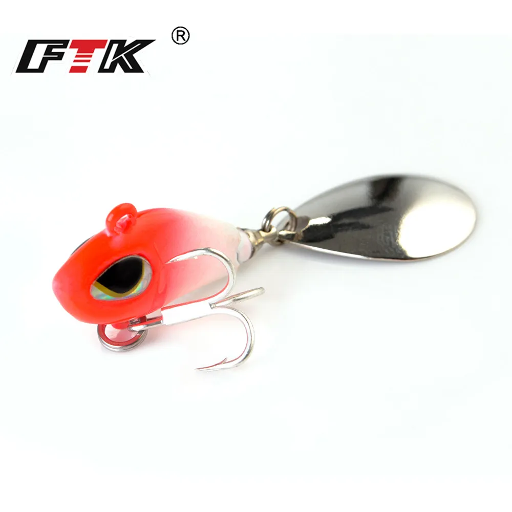 

FTK Mini Vib Spoon lure 10G/15G Metal Fishing Lures Sequins Spinner Vibration Hard Winter Ice Fishing Bait Pesca Jigging Tackle