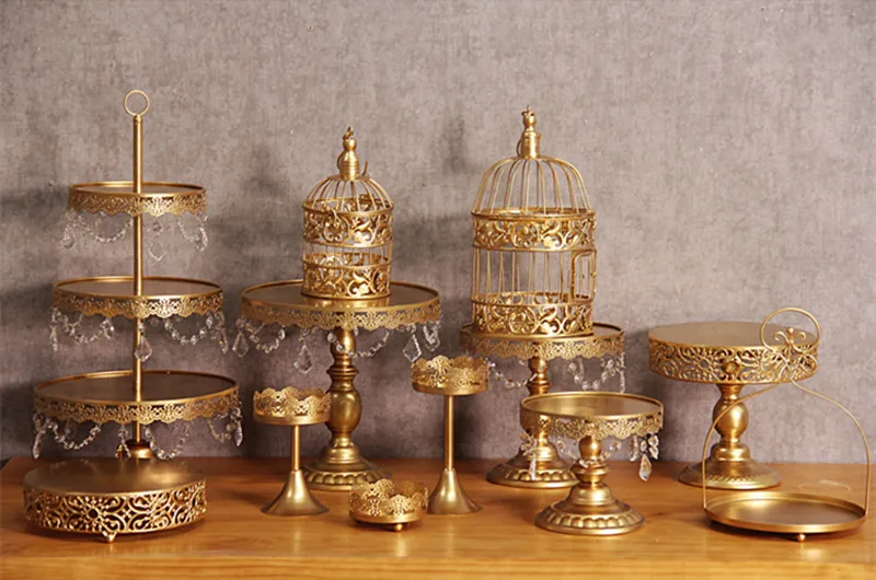 12pcs/lot Gold Wedding Dessert Tray Cake Stand Cupcake Pan Party Supply New Cake Table Cake Tools decoration