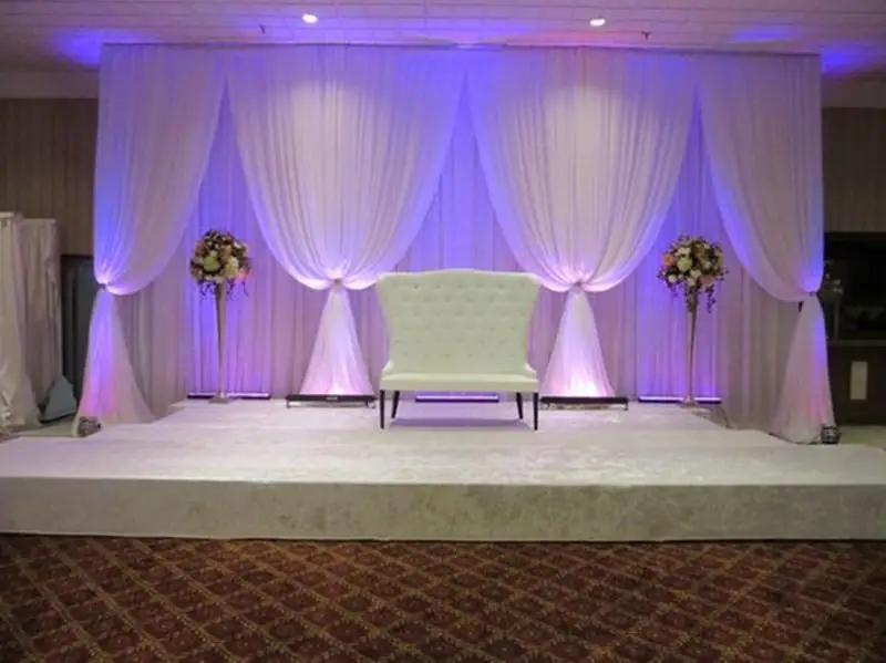 

ramadan decorations 3*6m (10ft*20ft) ice silk white Wedding Curtain Backdrops with white draps for wedding baby shower party dec