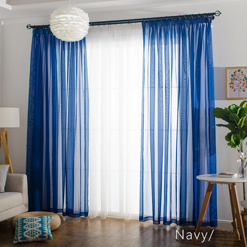 Top Fashion Cafe Curtains Tulle Sheer For Living Room Bedrooom Scarf Curtain Fabric Window Drapes For 22 Kinds Color