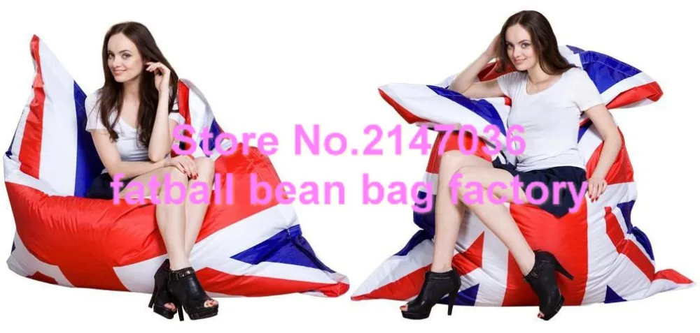 Union jack Large bean bag chair, BIG CUSHION, UK FLAG printed adult portable bean bag sofa seat - Square pillows