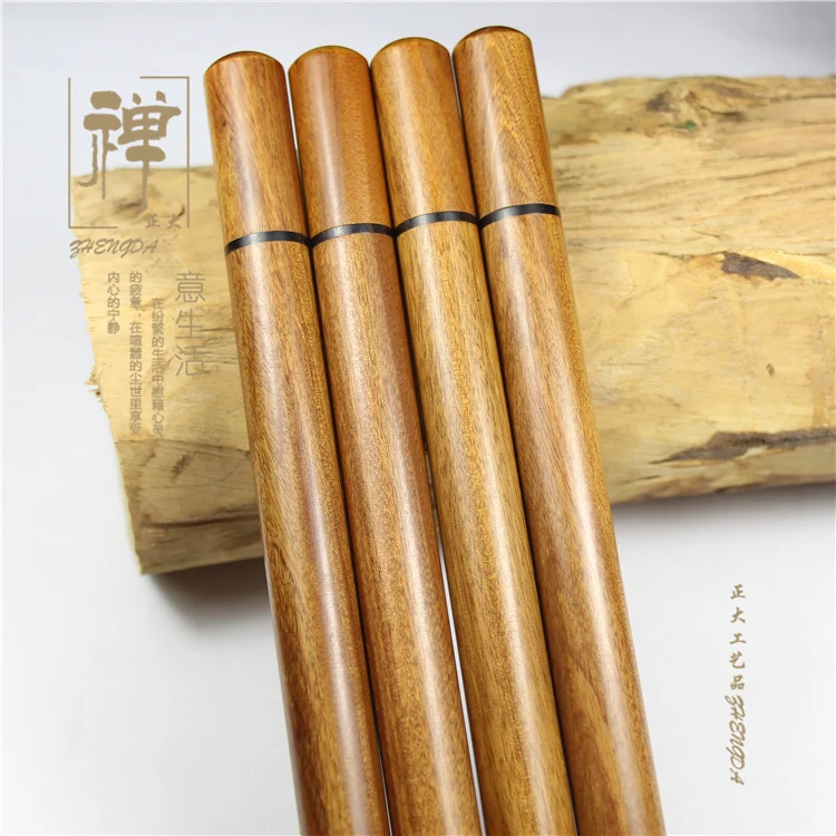 

Zhengda incense wood products with African rosewood ebony pull mouth long cylinder tube horizontal Wenwan incense incense incens