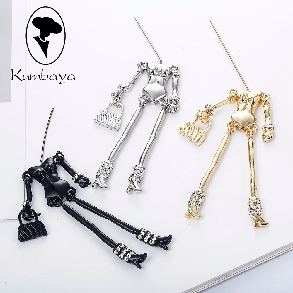 10 pieces/lot Cute Black White Alloy Dolls Naked Bodies Charms with Crystal Feet DIY Accessories Statements NS238-12