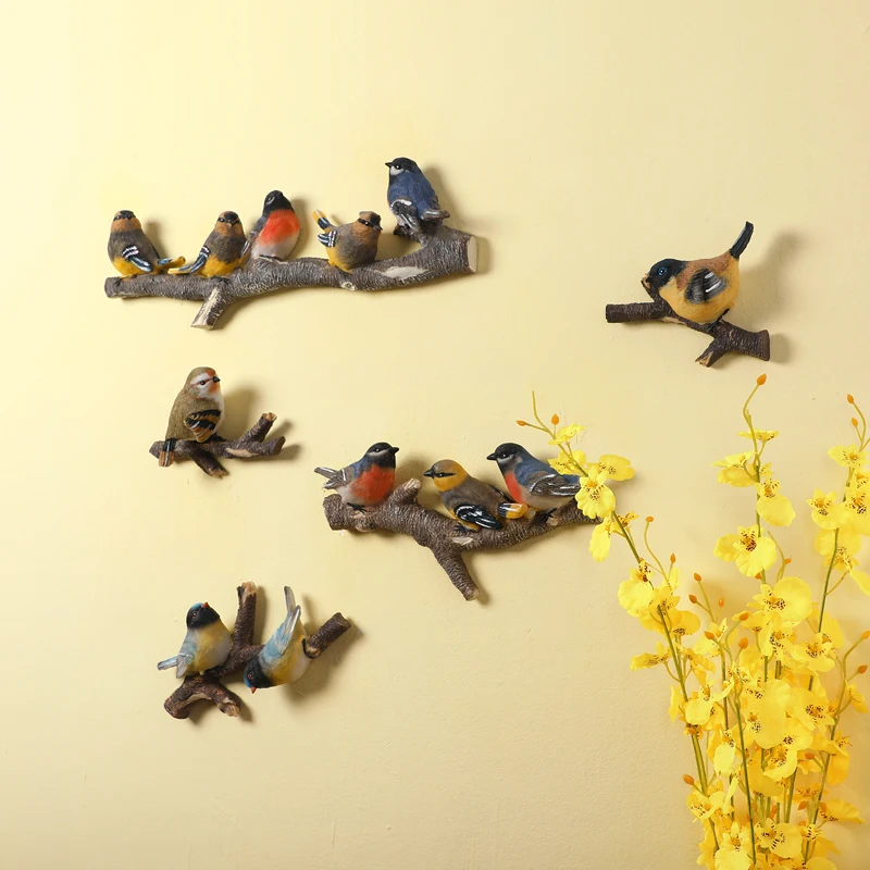 American Wall Birds Hanger Resin Crafts Decoration Home Porch 3D Wall Sticker Wall Hanging Coat Hook Key Rack Door Accessories