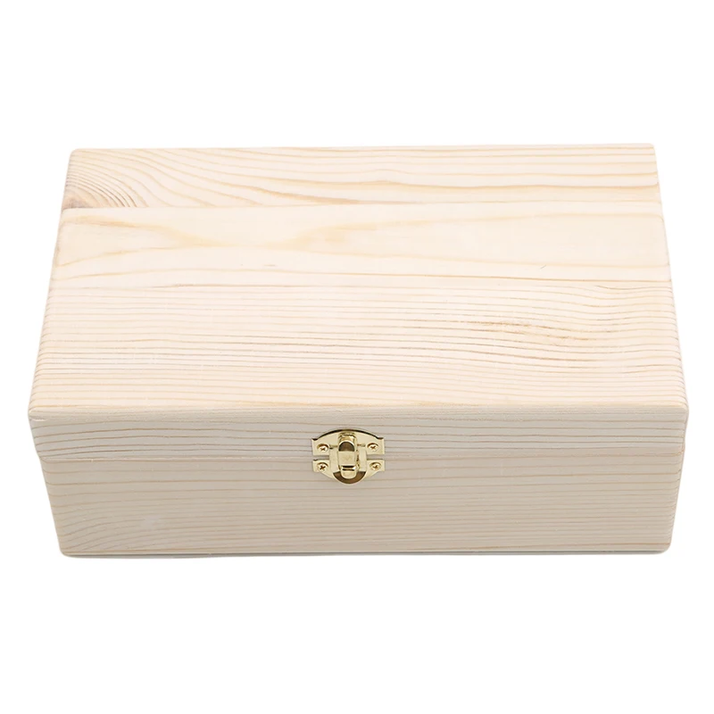 Caja de almacenamiento de madera con Tapa Rectangular de pino Scotch, caja de regalo de madera maciza, estuche de joyería artesanal hecho a mano