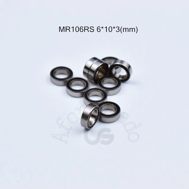 

MR106RS Miniature Bearing 10pcs 6*10*3(mm) free shipping chrome steel Rubber Sealed High speed Mechanical equipment parts