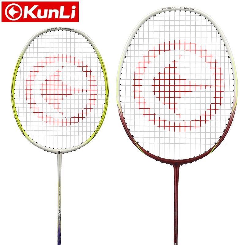 original KUNLI official badminton racket 4U Feather K300 full carbon Ultra light attack racket professional feather racket