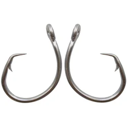 40pcs 39960 Stainless Steel Fishing Hooks White Thick Tuna Circle Bait Fishing Hook Size 8/0 9/0 10/0 11/0 12/0 13/0 14/0 15/0