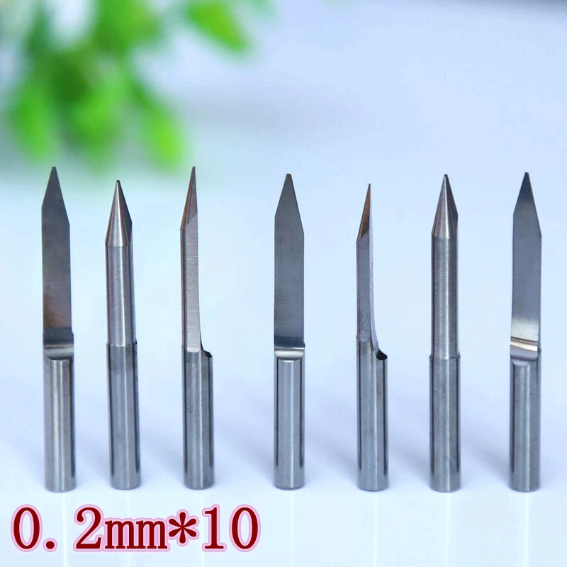 HANGXIN 10 pcs/Lot 3.175mm  0.2mm V Shape round Bottom Carbide PCB Engraving Bits CNC Router Tool 10 degree milling cutter