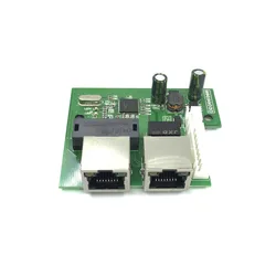 OEM fabrik direkt mini schnelle 10/ 100mbps 2 port ethernet netzwerk lan hub schalter bord zwei schicht pcb 2 rj45 1 * 8pin kopf port