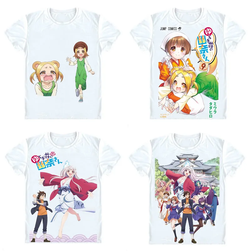 Yuuna and the Haunted Hot Springs T-Shirts Short Sleeve Shirts Manga Yuragi-so no Yuna-san Kogarashi Fuyuzora Cosplay Shirt