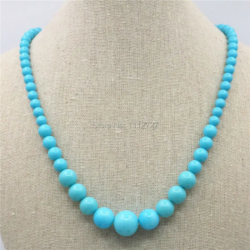 6-14mm Accessories Natural Blue Seashell Beads Tower Necklace Chain Earbob Earrings Sets Girls Christmas Gifts Jewelry Making