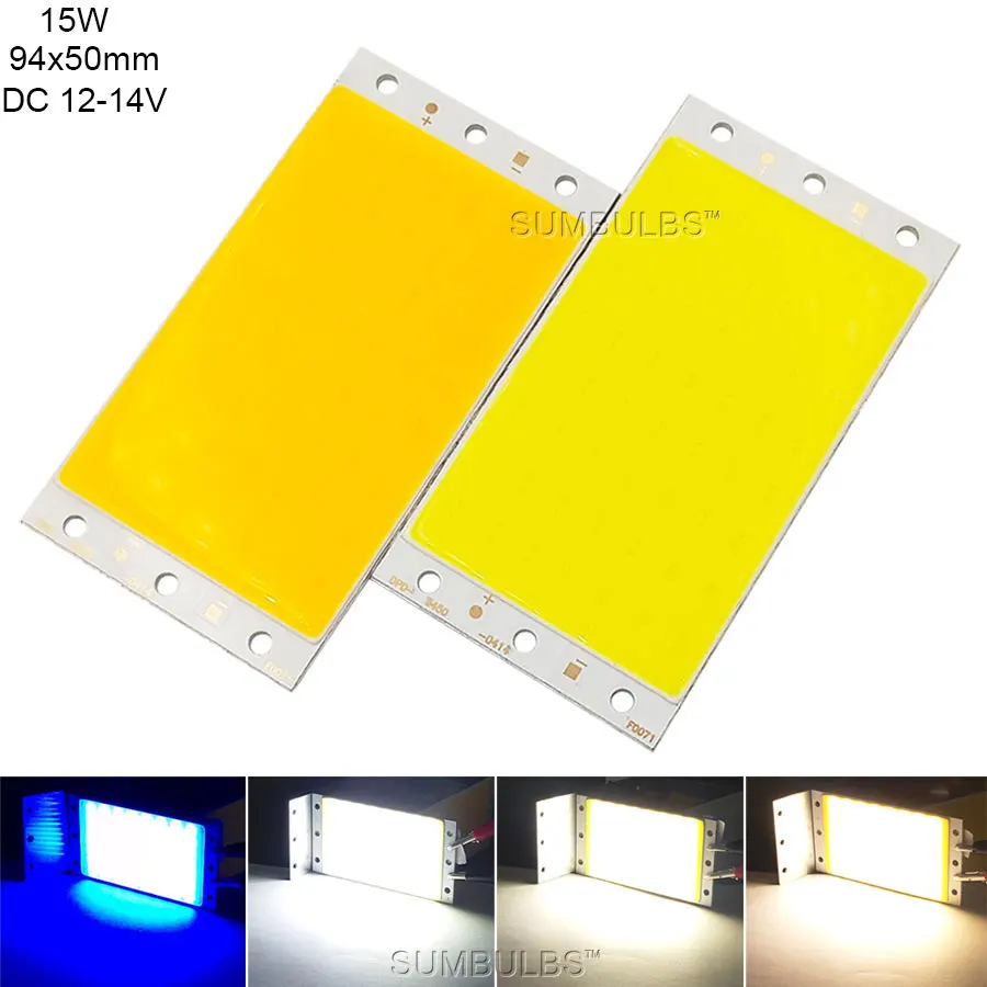 1W-50W COB LED Strip Lamp Bulb Warm Natural Pure White Blue Red LED Matrix Bar Chip Light for DIY Indoor Outdoor Lighting