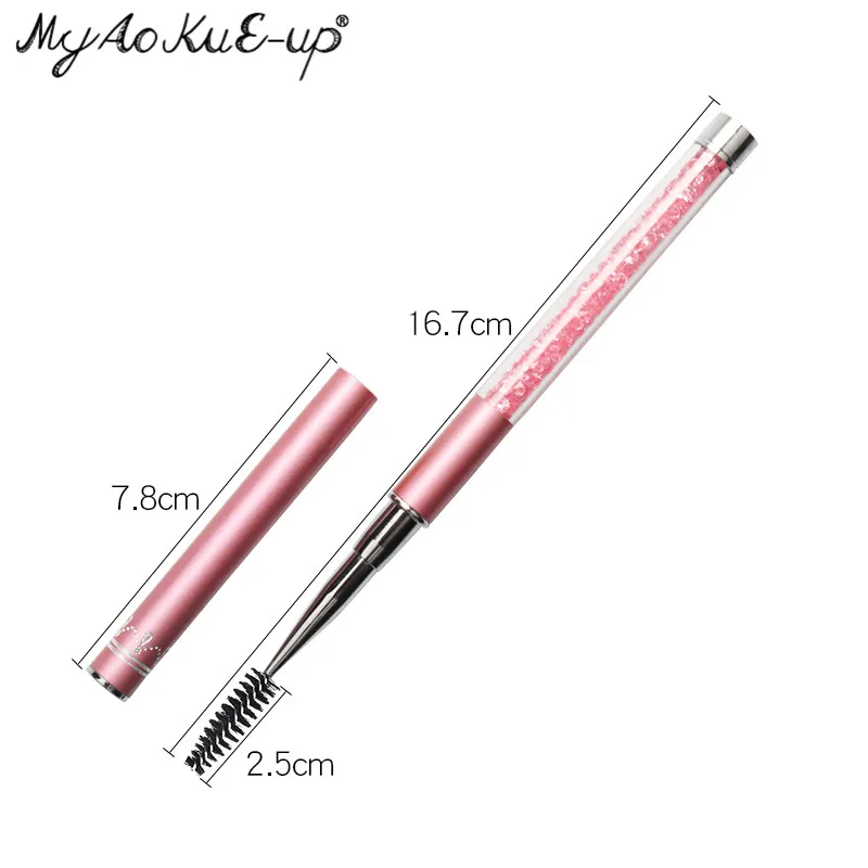 1 stücke Diamant Wimpern Pinsel Augenbraue Kamm Mascara Wands Applikator Stirn Heben Micro Pinsel Lash Verlängerung Liefert Make-Up-Tool – Detail 1