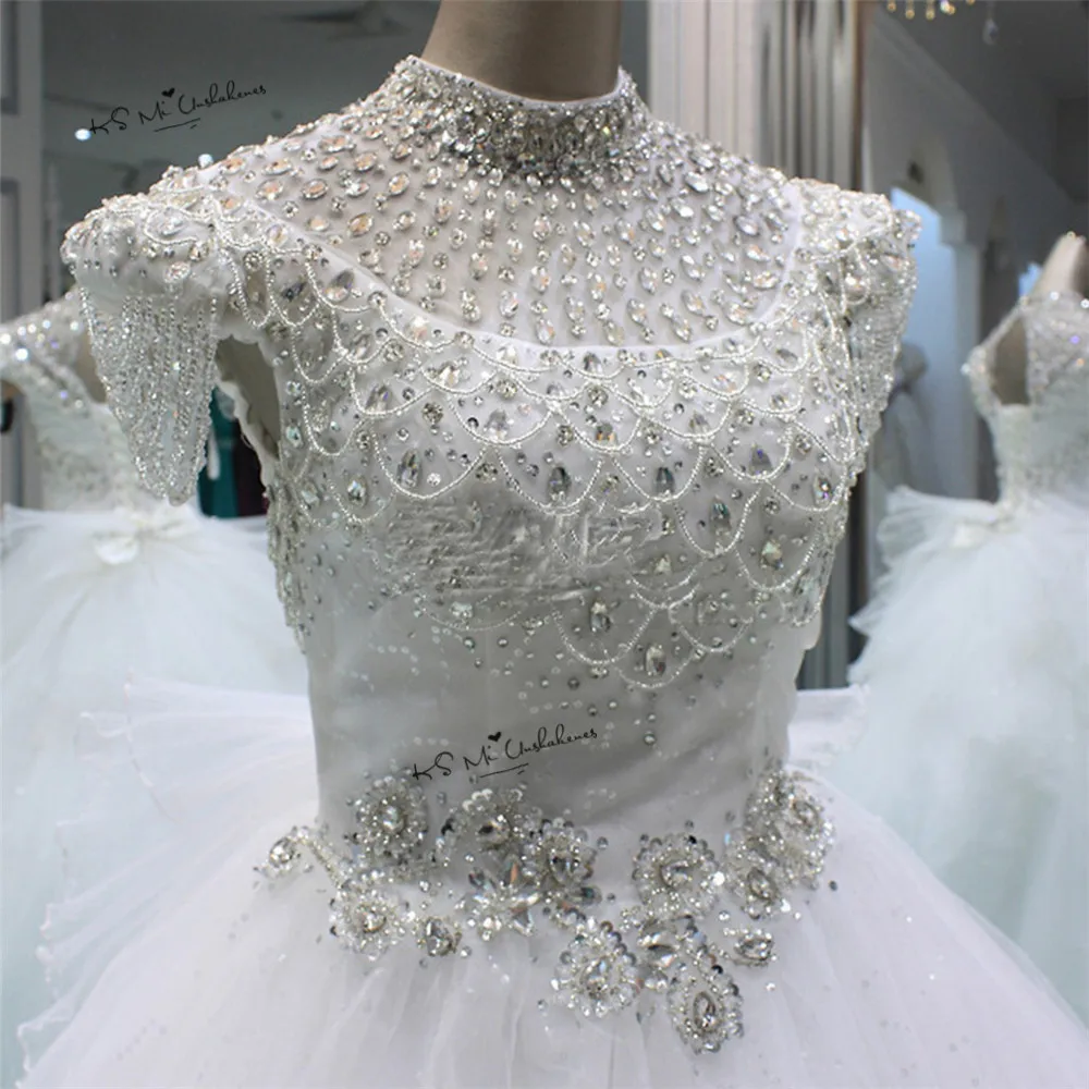 Vestido de Noiva 2018 Luxury Princess Wedding Dress Rhinestones Sequin Wedding Gowns Ball Gown Bridal Dresses Bow Mariage Boda