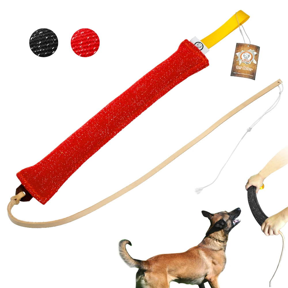 Dog Bite Tug Linen Pet Dog Training Product Accessories Interactive Chew Toy Police Tug for Large Pet German Shepherd