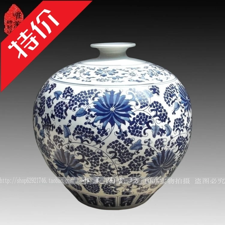 Ceramics blue and white porcelain blue and white pomegranate bottle derlook housewarming gifts