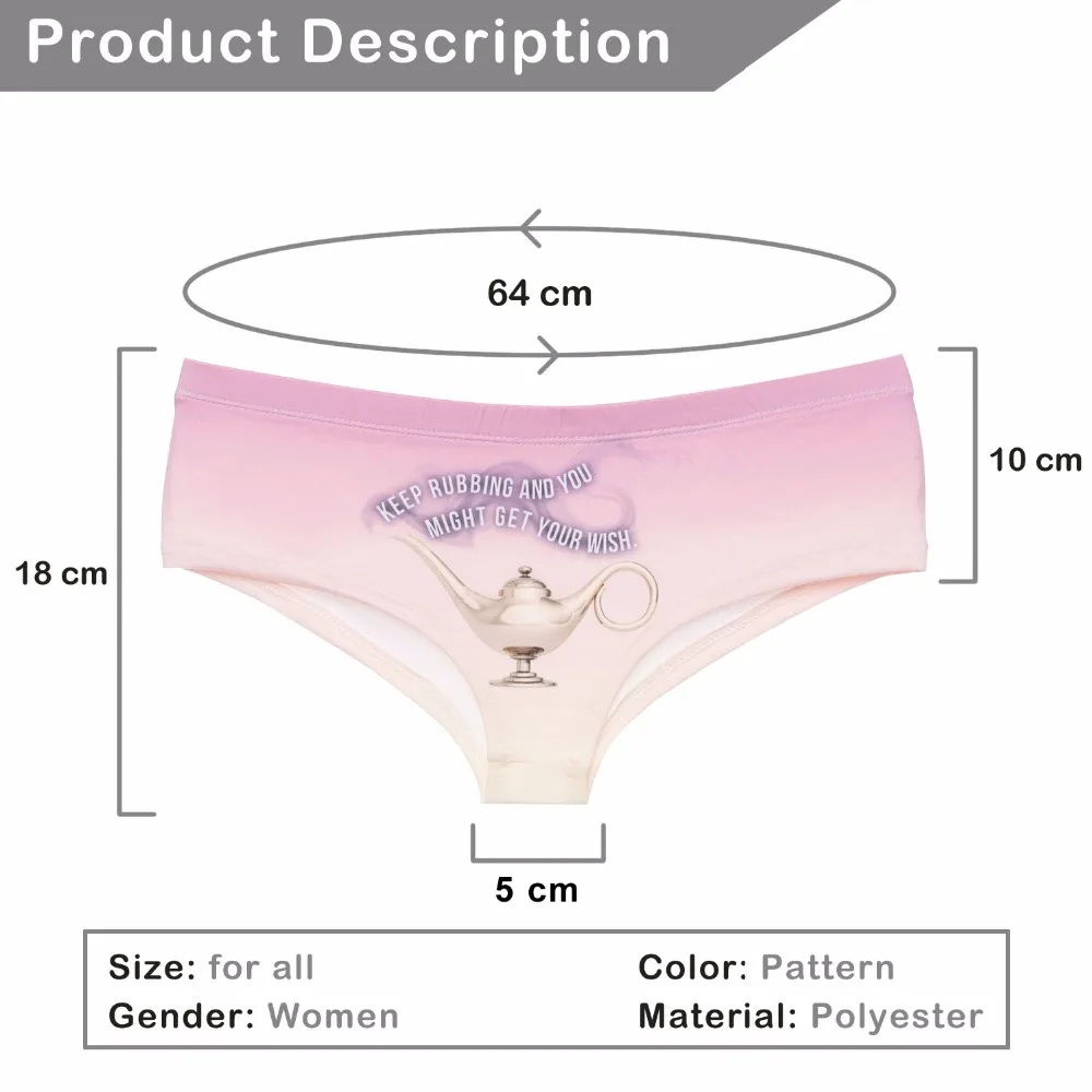 Sexy Panties 2018  hot sale 3D Printed aladdins lamp womens underwear lingerie femme braguitas mujer