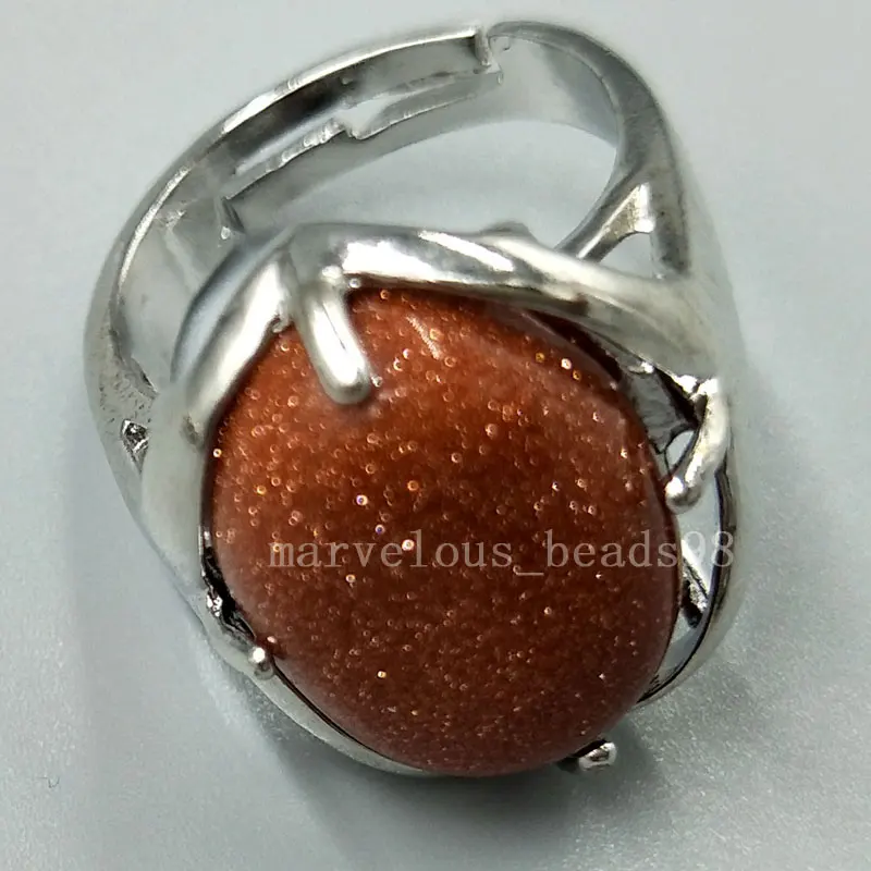 Fashion 1pcs Goldstone Owl Women Men Ring 7~12