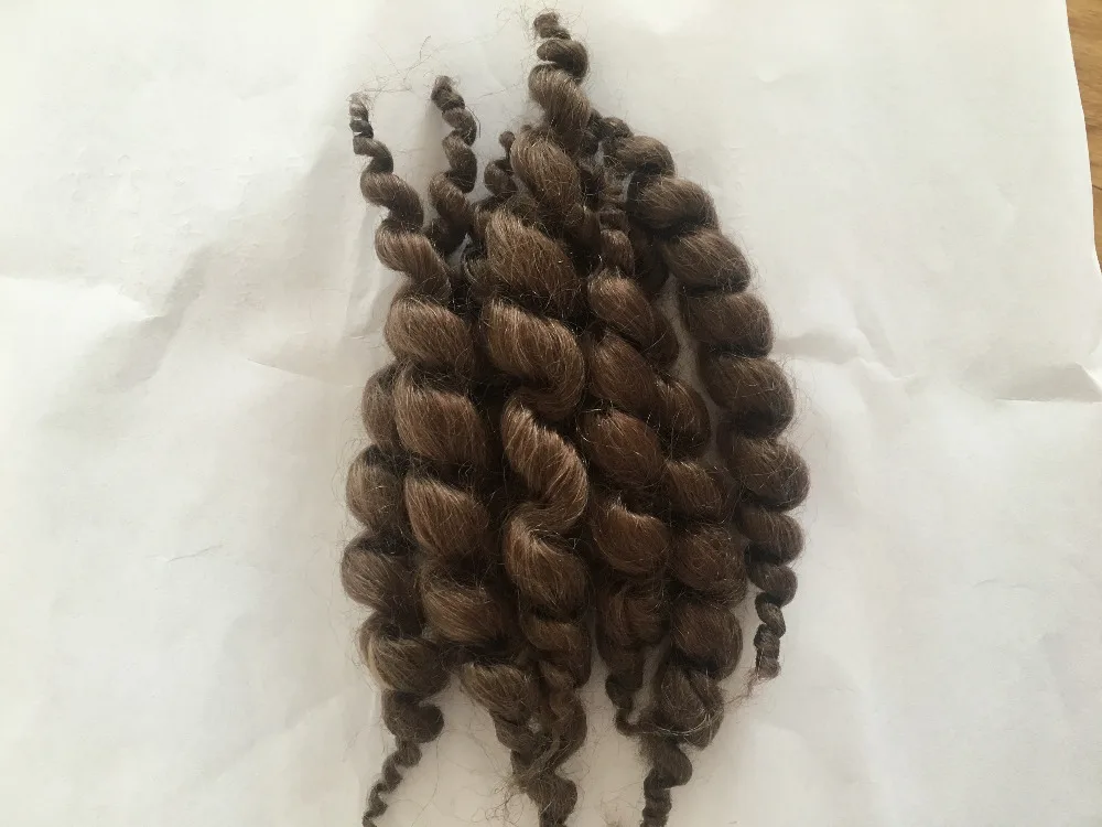 소프트 다시 태어난 인형 모헤어 머리 가발 DIY 액세서리 시장 모헤어 실리콘 아기 다시 태어난 인형 장난감 곱슬 어두운 갈색 모헤어