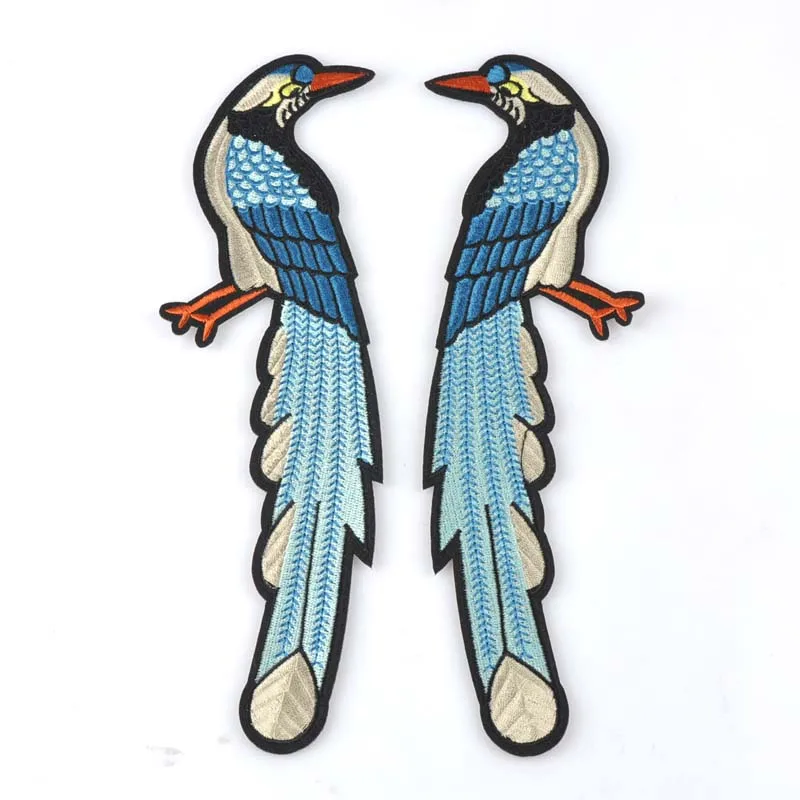 2pcs oppos Bird Patch fashion Patches For Kids Clothes Jeans Sewing-on Embroidered Patch Motif Applique CP1804