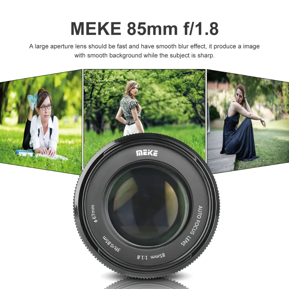 Meike 85mm F/1.8 Full Frame Auto Focus Portrait Prime Lens for Canon EOS EF Mount Digital SLR Cameras