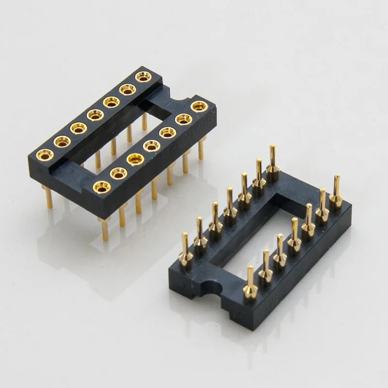 2PCS Gold Plated IC Sockets Block DIP8 DIP14 DIP16 DIP18 DIP20 DIP24 DIP28 DIP40 Pins Connector DIP Socket  8P-40P Pin