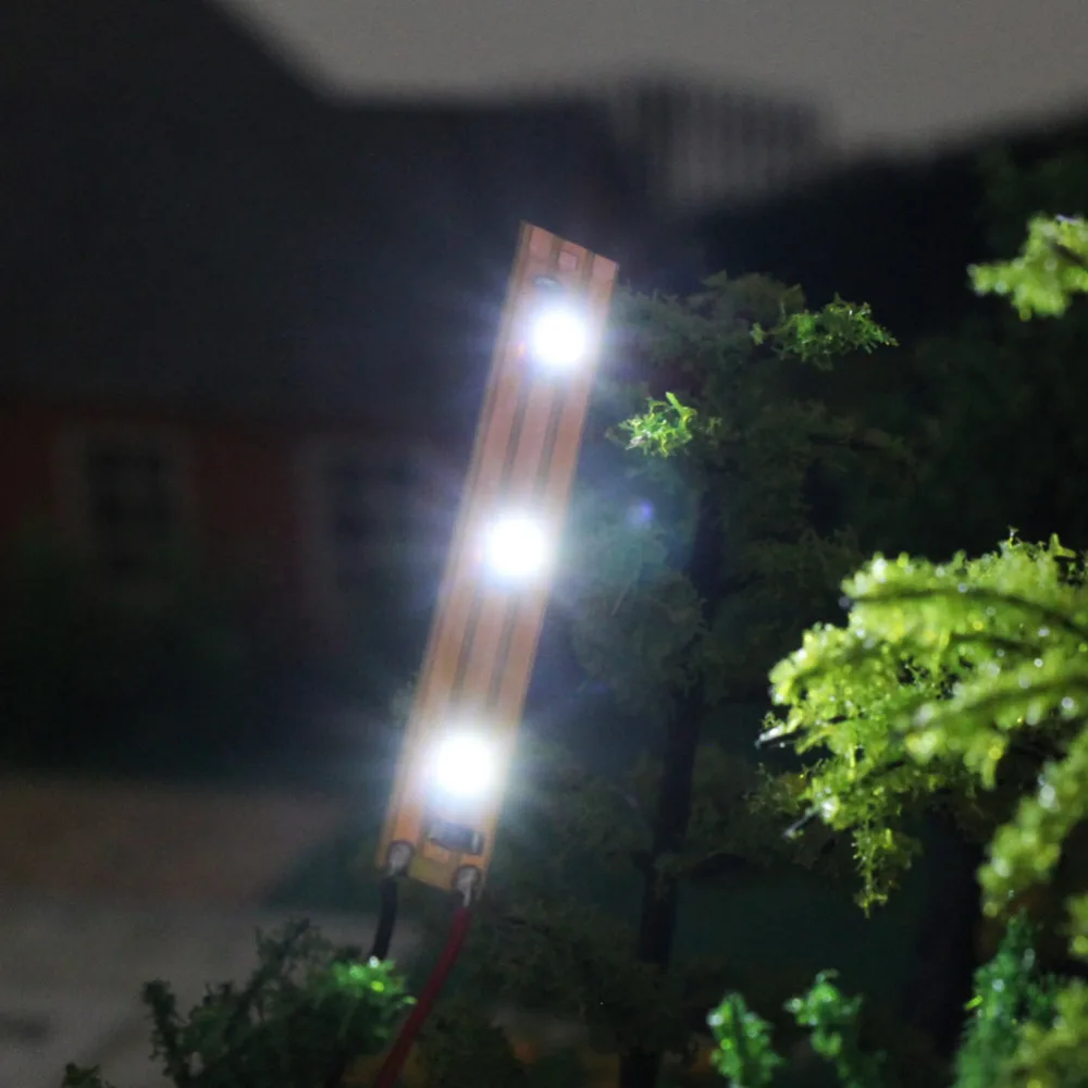 Evemodel 10pcs Pre-wired Warm White Bright White 3-LEDs SMD LED 3528 Light  Strip Self-adhesive 12V 5CM DD03
