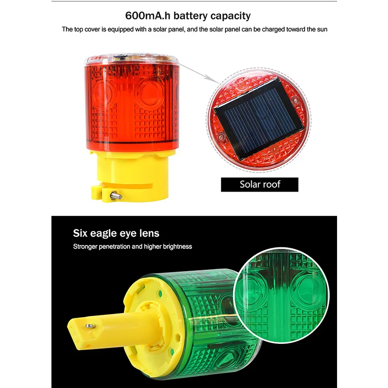 Safety sign flashing solar power LED road construction solar traffic warning light