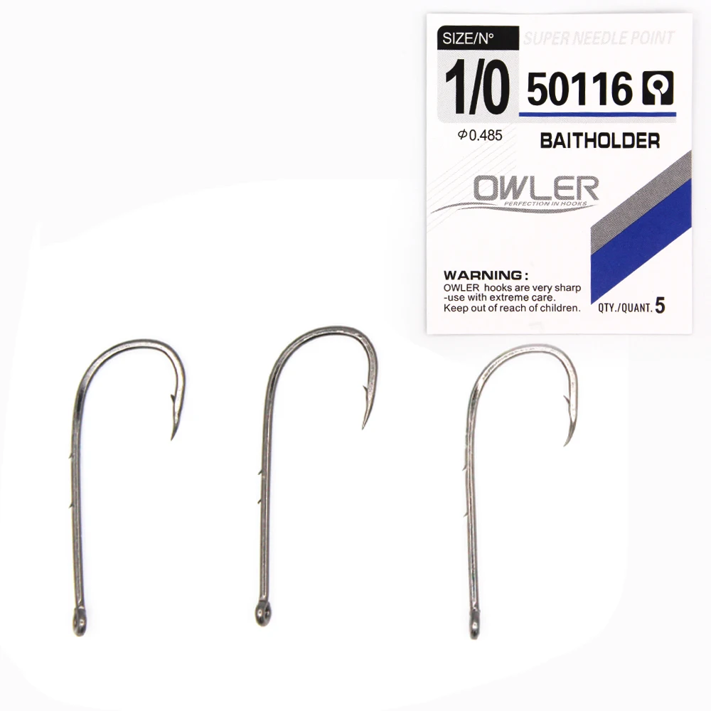 10PCS/Lot  1/0#-14# HardnessBrand Fishing Hook Brand Baitholder Fish Hooks BAITHOLDER Black Color Jig Big