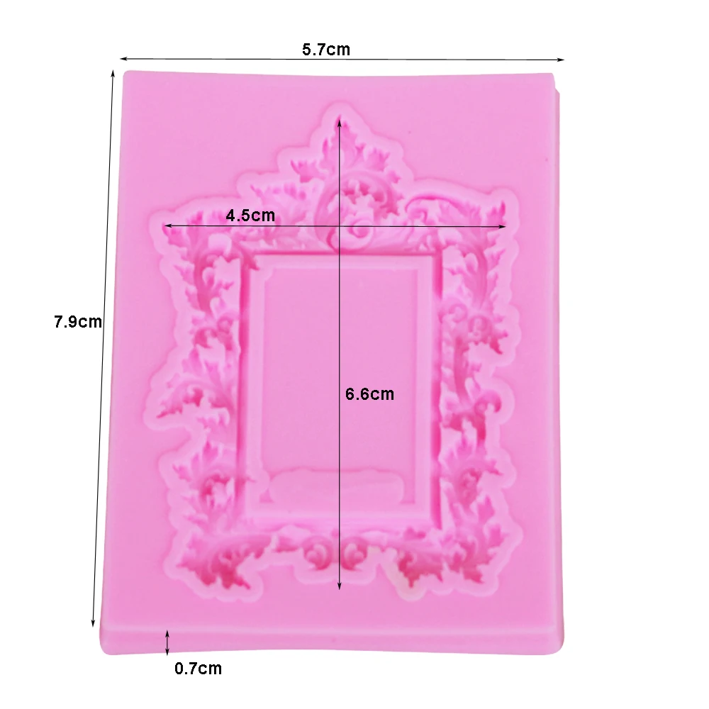 3 Styles Retro Frame &Mirror UV Resin Silicone Mold Fondant Chocolate Candy Gumpaste Lollipop Crystal Epoxy Soft Clay Bake  C226