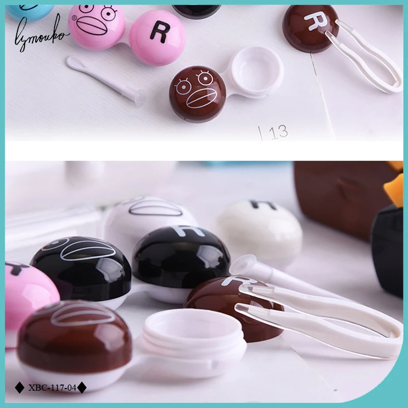 Lymouko New Design Cute Penguin Duck with Mirror Container Contact Lenses Box for Kit Women Girl Gift Contact Lens Case