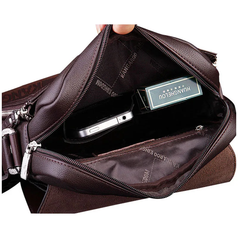 Yeni geldi lüks marka erkek askılı çanta Vintage PU deri omuz çantası yakışıklı Crossbody çanta