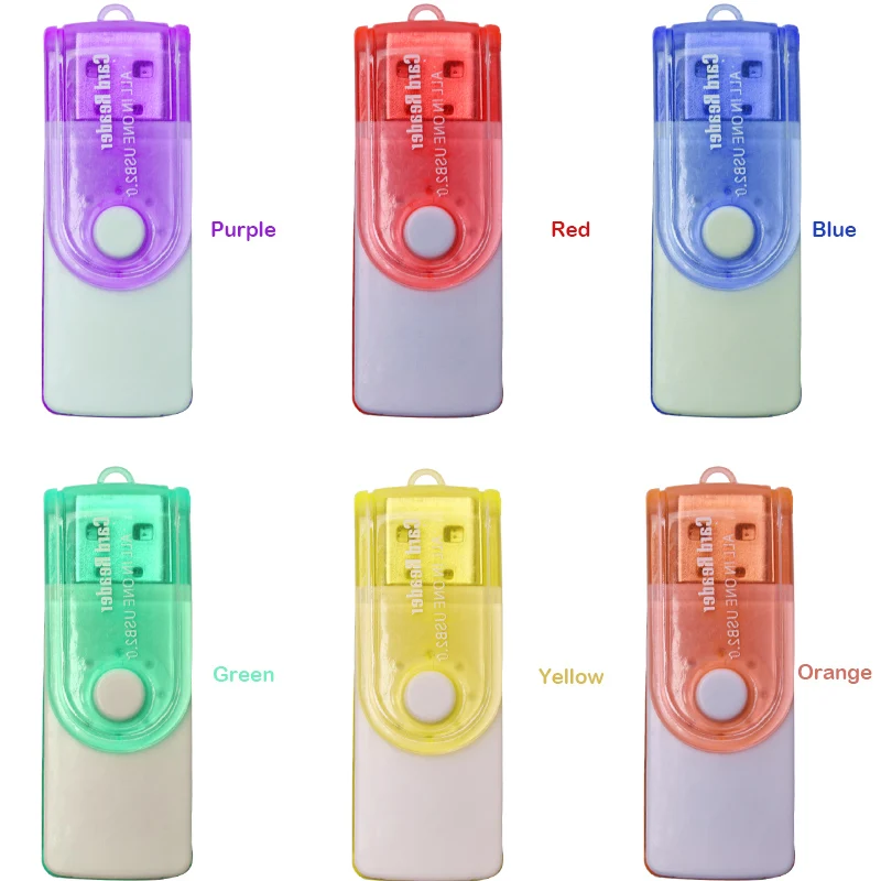 SR All in 1 Multi-Function USB Card Reader 4 in 1 SD TF MS M2 Memory Card Smart Reader for Desktop Laptop