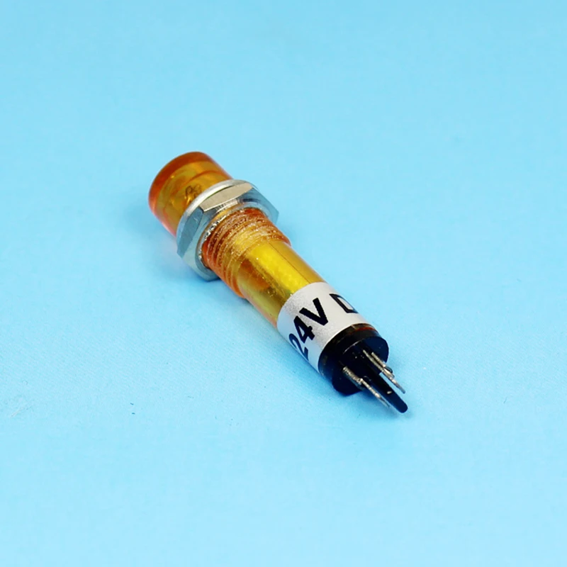 Signal Lamp Panel Mounting Neon Indicator Red Green Yellow Lights 220V 12V/24VDC 7.5mm Pilot Guiding