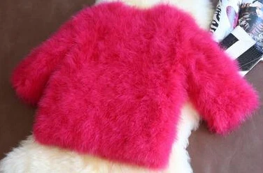 New Winter Warm Solid Fur Coat Long Sleeve Plus Size 100% Natural Ostrich Girls Outerwear Kid Jacket boys and girl real fur vest