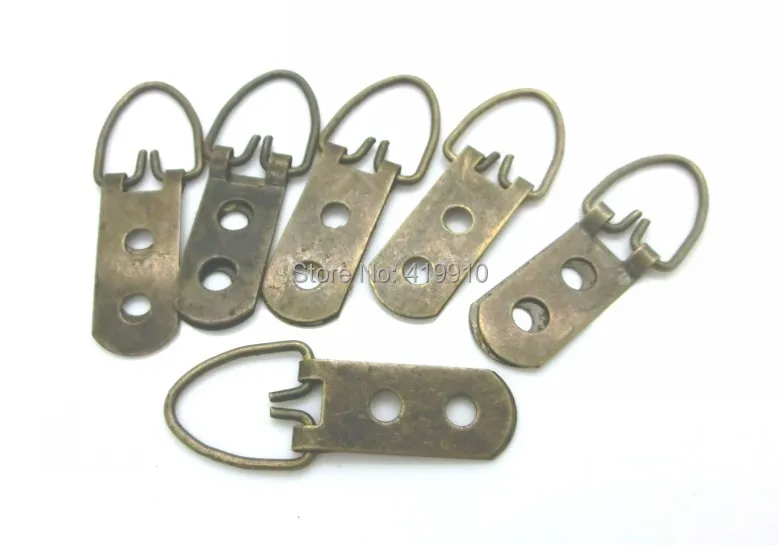 Free shipping-50Pcs Bronze Tone Photo Frame tied Metal Hooks 2 Holes 5.2cmx1.9cm J1259