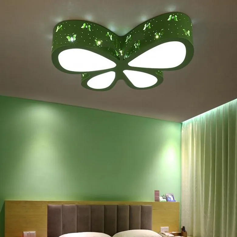 children's room Color butterfly LED ceiling lamp baby girl baby bedroom butterfly lamp romance ceiling lights ZL198