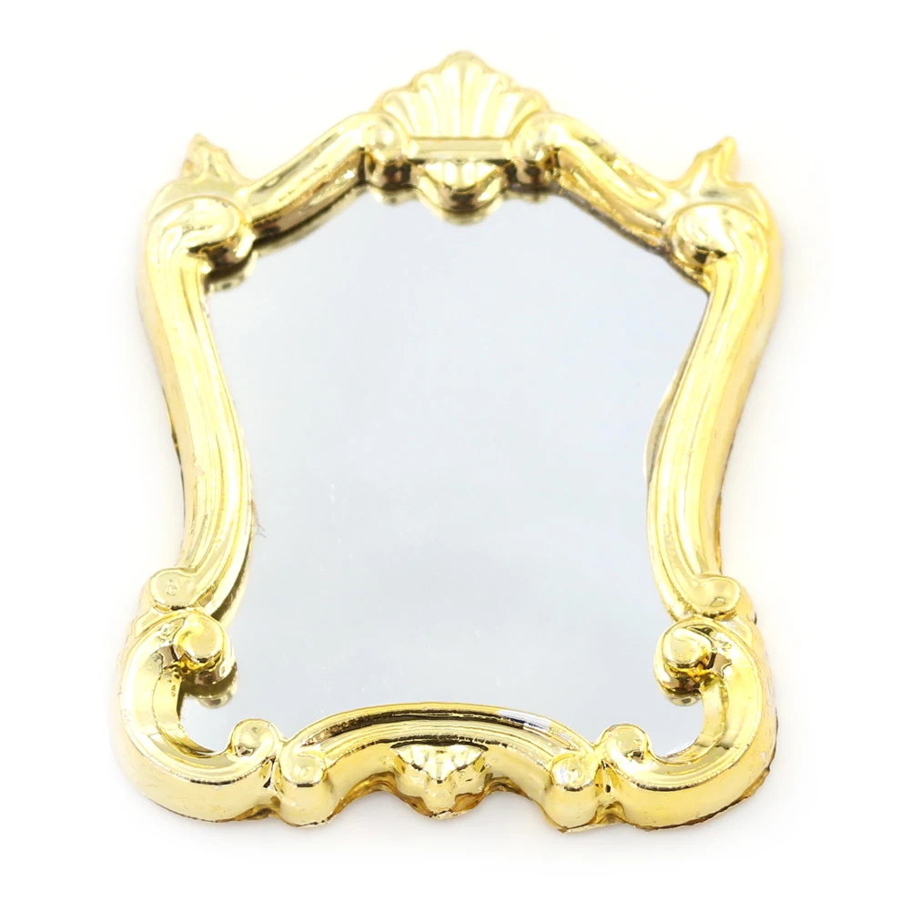 

1PCS New 1:12 Plastic Mirror 1/12 Miniature Dollhouse Furniture European Frame Mirror Doll House Miniatures 1:12 Accessories