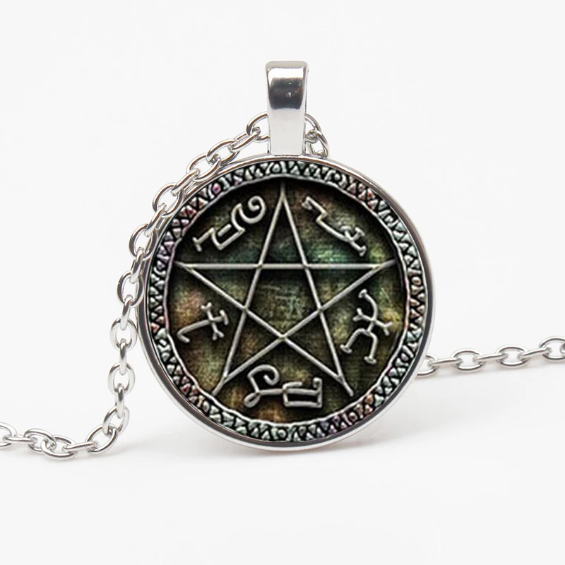 Fashion new necklace supernatural devil trap pendant jewelry glass necklace retro female decorations prefer commemorative gifts