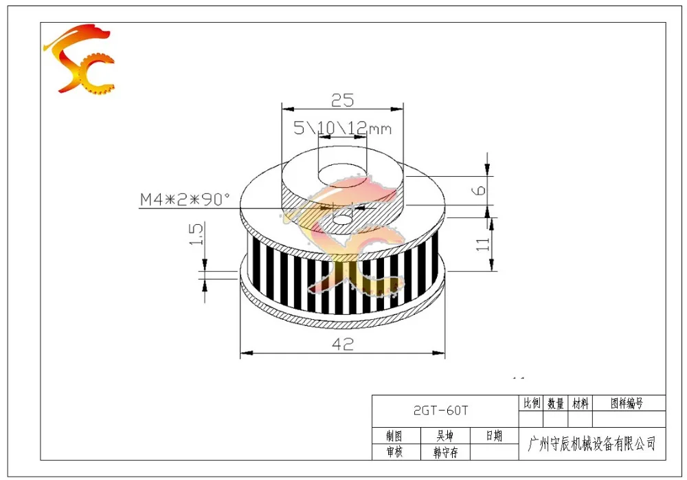 10pcs\lot 60 teeth GT2 Timing Pulley Bore 5mm 10mm for width 10mm GT2 Timing Belt Small backlash 2GT Belt 60T 60Teeth