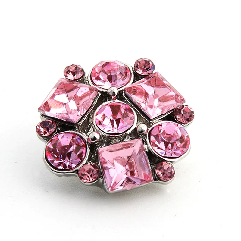 Commercio all\'ingrosso 032 3D 18mm 20mm bottone a pressione in metallo con strass per gioielli collana braccialetto per accessori moda donna