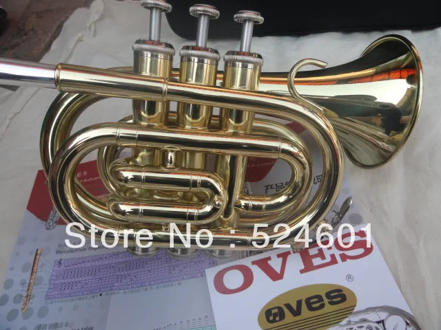 OVES Brand Instrument Bb Pocket Trumpet Appearance Gold Plated TR-400 Bb trumpete Professional Trompeta With Case Mouthpiece